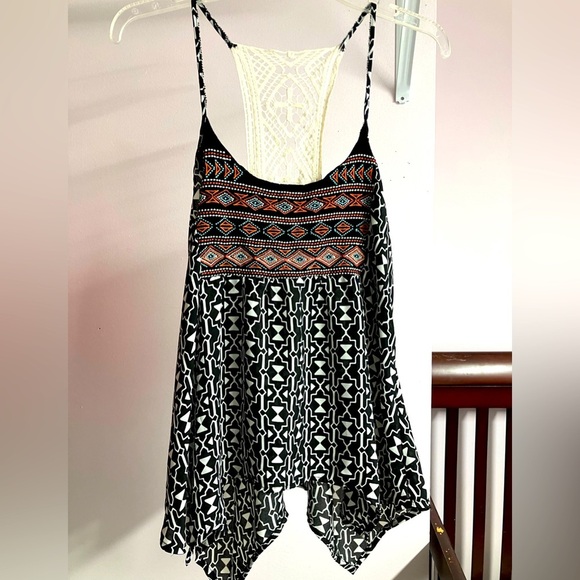 Takara Women’s Camisole/Halter, Size M, Black/White/Orange, Aztec, Handkerchief - Picture 1 of 4